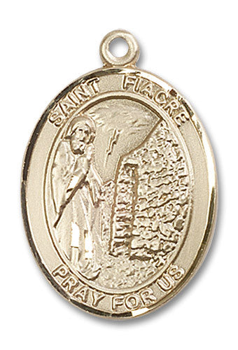 Extel Large Oval 14kt Gold Filled St. Fiacre Medal, Made in USA