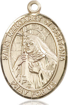 Extel Large Oval 14kt Gold Filled St. Margaret of Cortona Medal, Made in USA