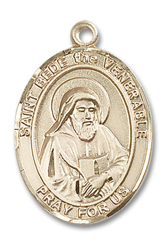 Extel Large Oval 14kt Gold Filled St. Bede the Venerable Medal, Made in USA