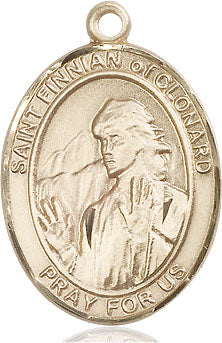 Extel Large Oval 14kt Gold Filled St. Finnian of Clonard Medal, Made in USA