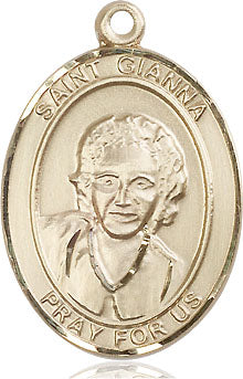 Extel Large Oval 14kt Gold Filled St. Gianna Medal, Made in USA
