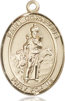 Extel Large Oval 14kt Gold Filled St. Cornelius Medal, Made in USA