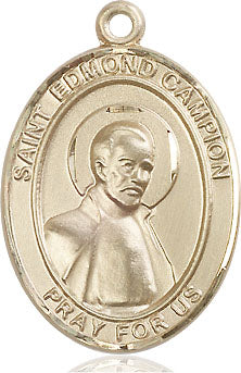 Extel Large Oval 14kt Gold Filled St. Edmund Campion Medal, Made in USA