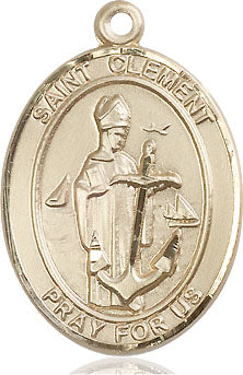 Extel Large Oval 14kt Gold Filled St. Clement Medal, Made in USA