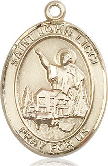 Extel Large Oval 14kt Gold Filled St. John Licci Medal, Made in USA