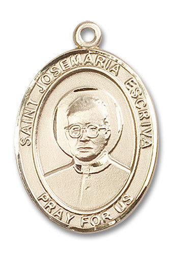Extel Large Oval 14kt Gold Filled St. Josemaria Escriva Medal, Made in USA