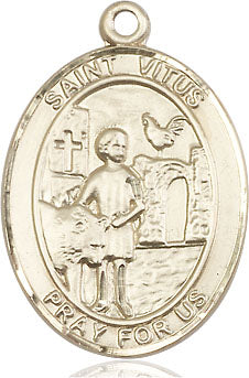 Extel Large Oval 14kt Gold Filled St. Vitus Medal, Made in USA