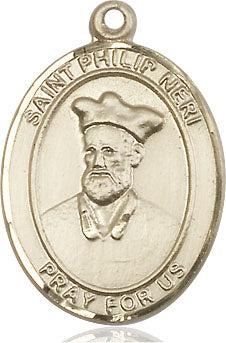 Extel Large Oval 14kt Gold Filled St. Philip Neri Medal, Made in USA