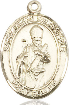 Extel Large Oval 14kt Gold Filled St. Simon Medal, Made in USA