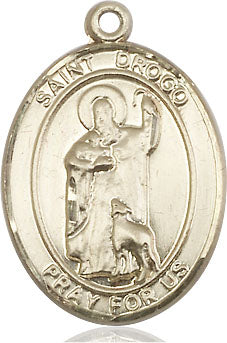 Extel Large Oval 14kt Gold Filled St. Drogo Medal, Made in USA