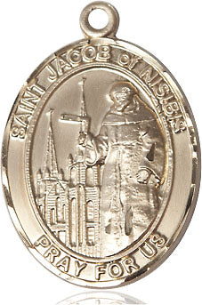 Extel Large Oval 14kt Gold Filled St. Jacob of Nisibis Medal, Made in USA