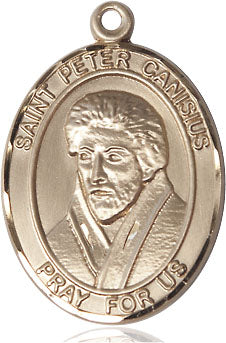 Extel Large Oval 14kt Gold Filled St. Peter Canisius Pendant with 24" chain, Made in USA