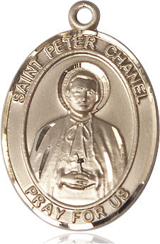 Extel Large Oval 14kt Gold Filled St. Peter Chanel Pendant with 24" chain, Made in USA