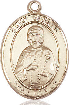 Extel Large Oval 14kt Gold Filled St. Gerald Medal, Made in USA