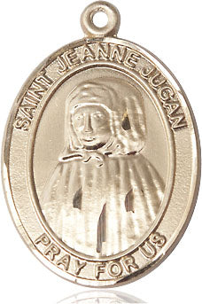 Extel Large Oval 14kt Gold Filled St. Jeanne Jugan Pendant with 24" chain, Made in USA