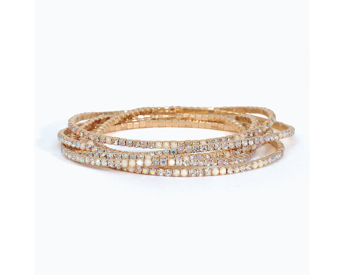 Bracelet-Six Strands AB Crystals