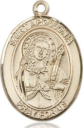 Extel Medium Oval 14kt Gold Filled St. Apollonia Pendant with 18" chain, Made in USA