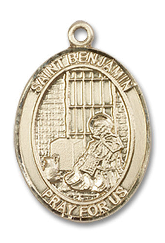 Extel Medium Oval 14kt Gold Filled St. Benjamin Medal, Made in USA