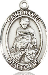 Extel Medium Oval Pewter St. Daniel Pendant with 18" chain, Made in USA