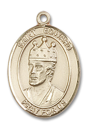 Extel Medium Oval 14kt Gold Filled St. Edward the Confessor Medal, Made in USA
