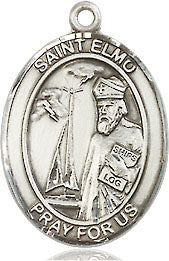 Extel Medium Oval Sterling Silver St. Elmo Pendant with 18" chain, Made in USA