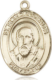Extel Medium Oval 14kt Gold Filled St. Francis de Sales Medal, Made in USA