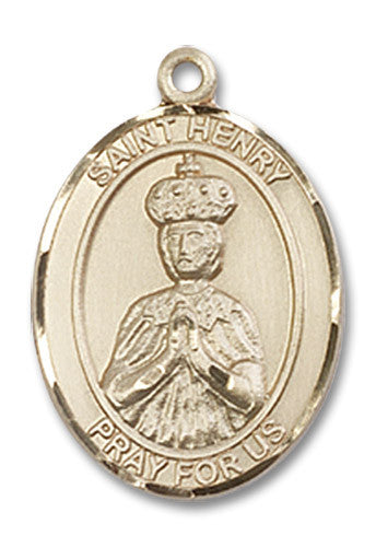 Extel Medium Oval 14kt Gold Filled St. Henry II Medal, Made in USA