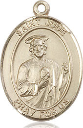 Extel Medium Oval 14kt Gold Filled St. Jude Medal, Made in USA