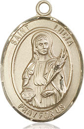 Extel Medium Oval 14kt Gold Filled St. Lucia of Syracuse Medal, Made in USA