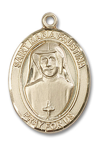 Extel Medium Oval 14kt Gold Filled St. Maria Faustina Medal, Made in USA