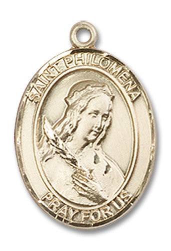 Extel Medium Oval 14kt Gold Filled St. Philomena Medal, Made in USA
