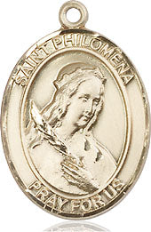 Extel Medium Oval 14kt Gold Filled St. Philomena Medal, Made in USA