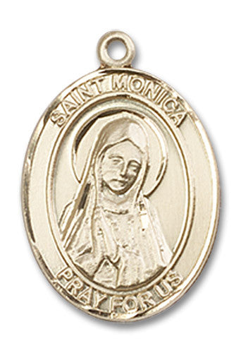 Extel Medium Oval 14kt Gold Filled St. Monica Medal, Made in USA