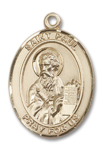 Extel Medium Oval 14kt Gold Filled St. Paul the Apostle Medal, Made in USA