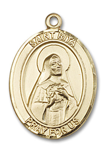 Extel Medium Oval 14kt Gold Filled St. Rita of Cascia Medal, Made in USA