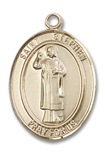 Extel Medium Oval 14kt Gold Filled St. Stephen the Martyr Medal, Made in USA
