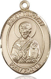 Extel Medium Oval 14kt Gold Filled St. Timothy Medal, Made in USA