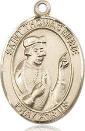 Extel Medium Oval 14kt Gold Filled St. Thomas More Medal, Made in USA