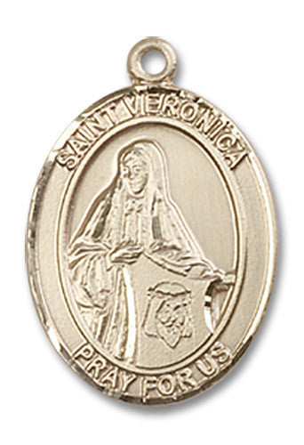 Extel Medium Oval 14kt Gold Filled St. Veronica Medal, Made in USA