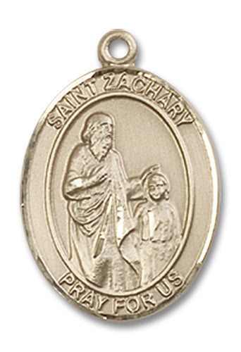 Extel Medium Oval 14kt Gold Filled St. Zachary Medal, Made in USA