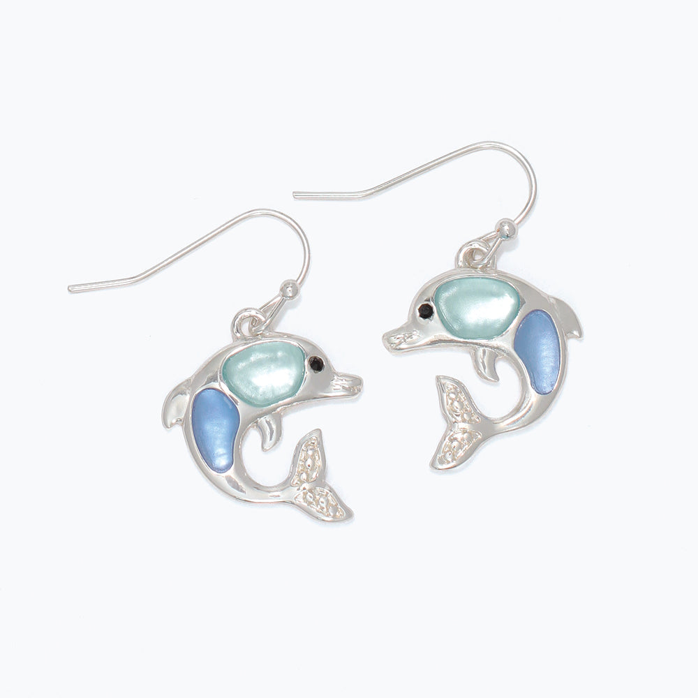 Blue Azua Silver Dolphin Earrings Ocean Inspired Collection