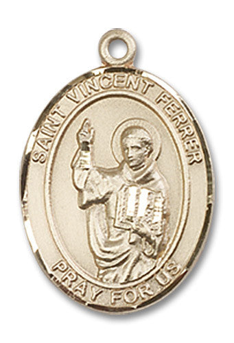 Extel Medium Oval 14kt Gold Filled St. Vincent Ferrer Medal, Made in USA
