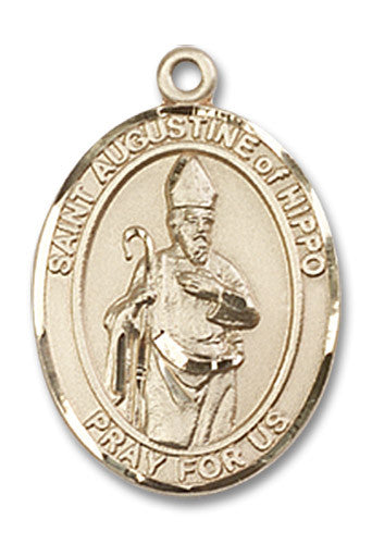 Extel Medium Oval 14kt Gold Filled St. Augustine of Hippo Medal, Made in USA