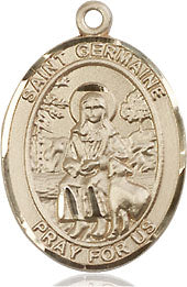 Extel Medium Oval 14kt Gold Filled St. Germaine Cousin Medal, Made in USA