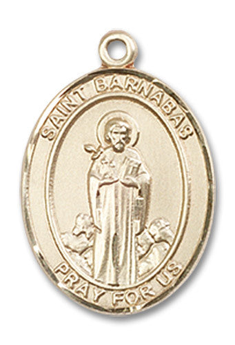 Extel Medium Oval 14kt Gold Filled St. Barnabas Medal, Made in USA