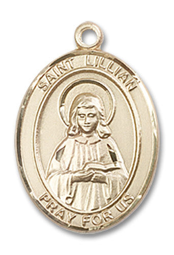 Extel Medium Oval 14kt Gold Filled St. Lillian Medal, Made in USA