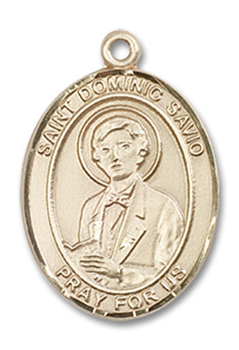 Extel Medium Oval 14kt Gold Filled St. Dominic Savio Medal, Made in USA