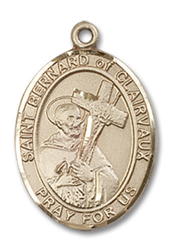 Extel Medium Oval 14kt Gold Filled St. Bernard of Clairvaux Medal, Made in USA
