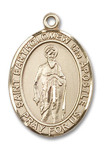 Extel Medium Oval 14kt Gold Filled St. Bartholomew the Apostle Medal, Made in USA