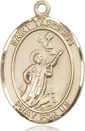 Extel Medium Oval 14kt Gold Filled St. Tarcisius Medal, Made in USA